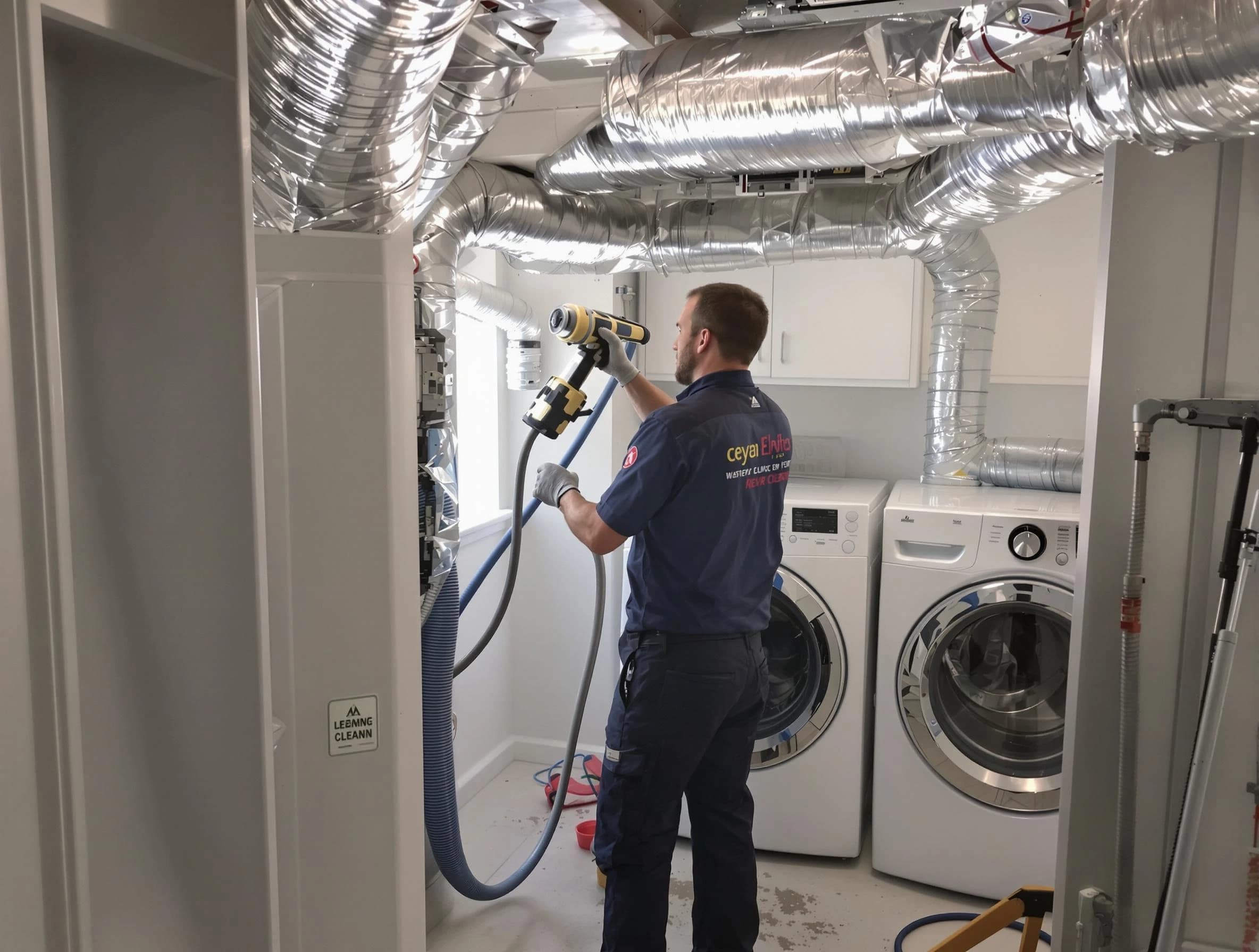 Loganville Dryer Vent Cleaning specialist using advanced equipment for thorough duct cleaning in Loganville