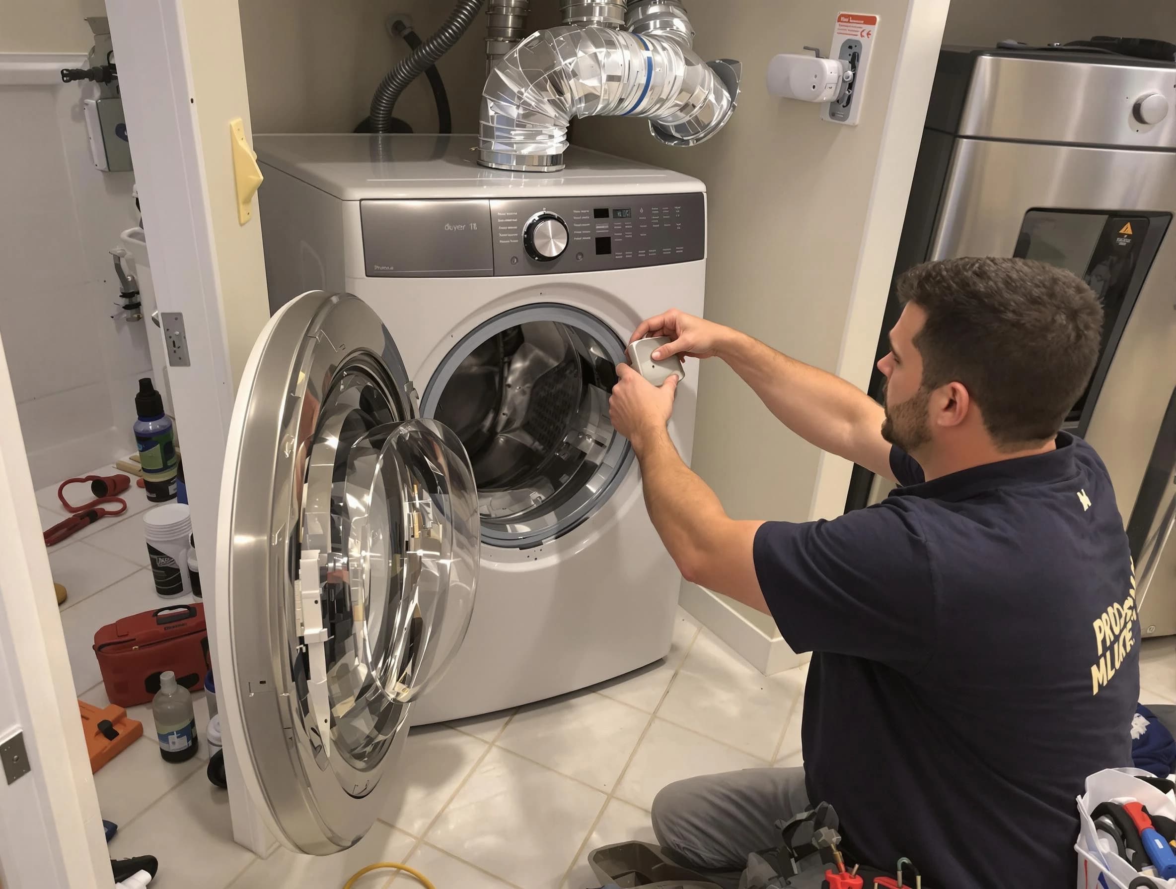 Loganville Dryer Vent Cleaning technician performing precise dryer vent hose installation in Loganville