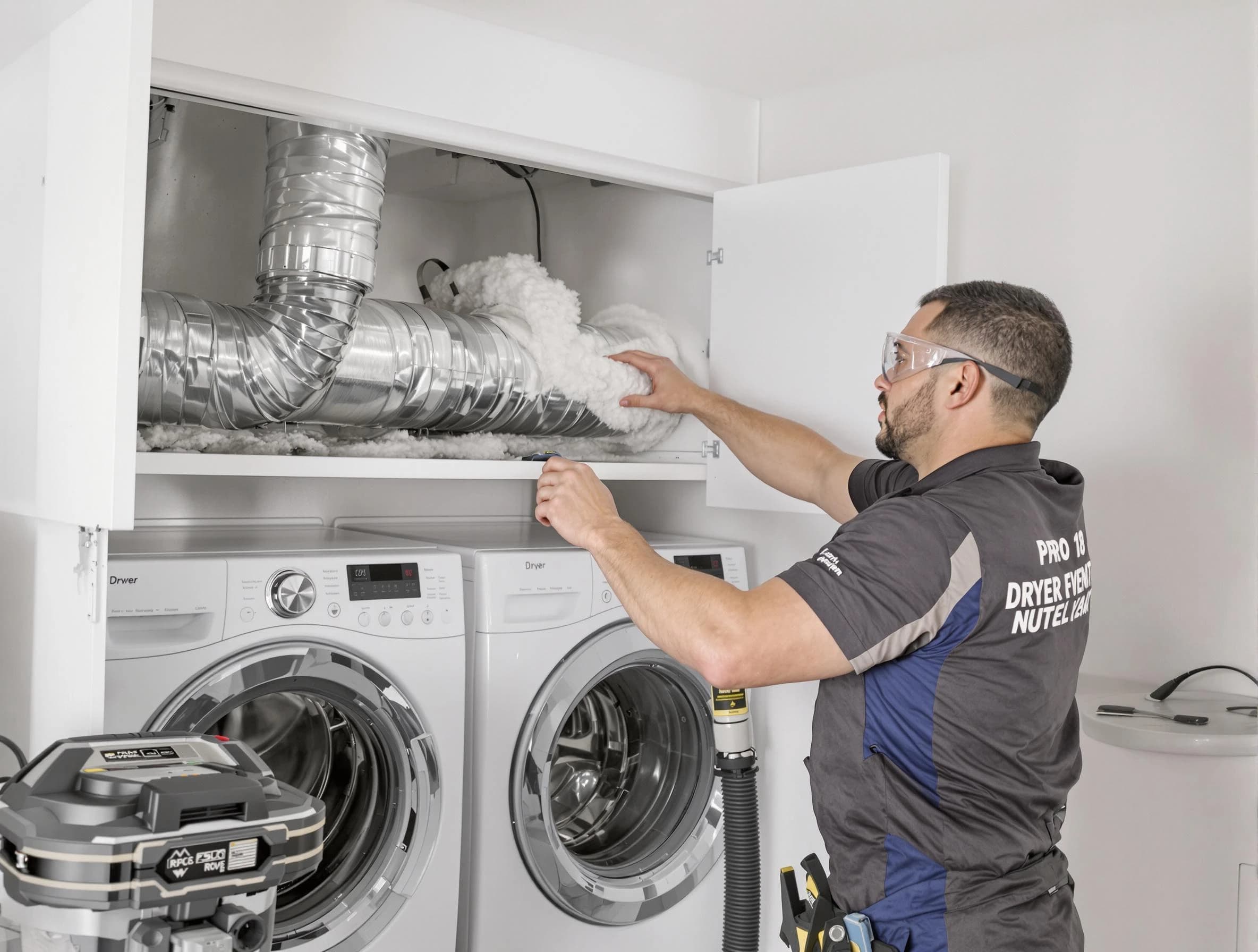 Loganville Dryer Vent Cleaning certified technician performing specialized gas dryer vent cleaning in Loganville